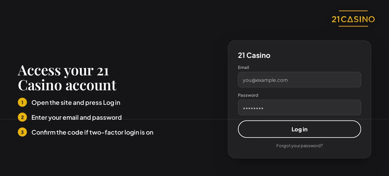 Enter credentials, reach account.