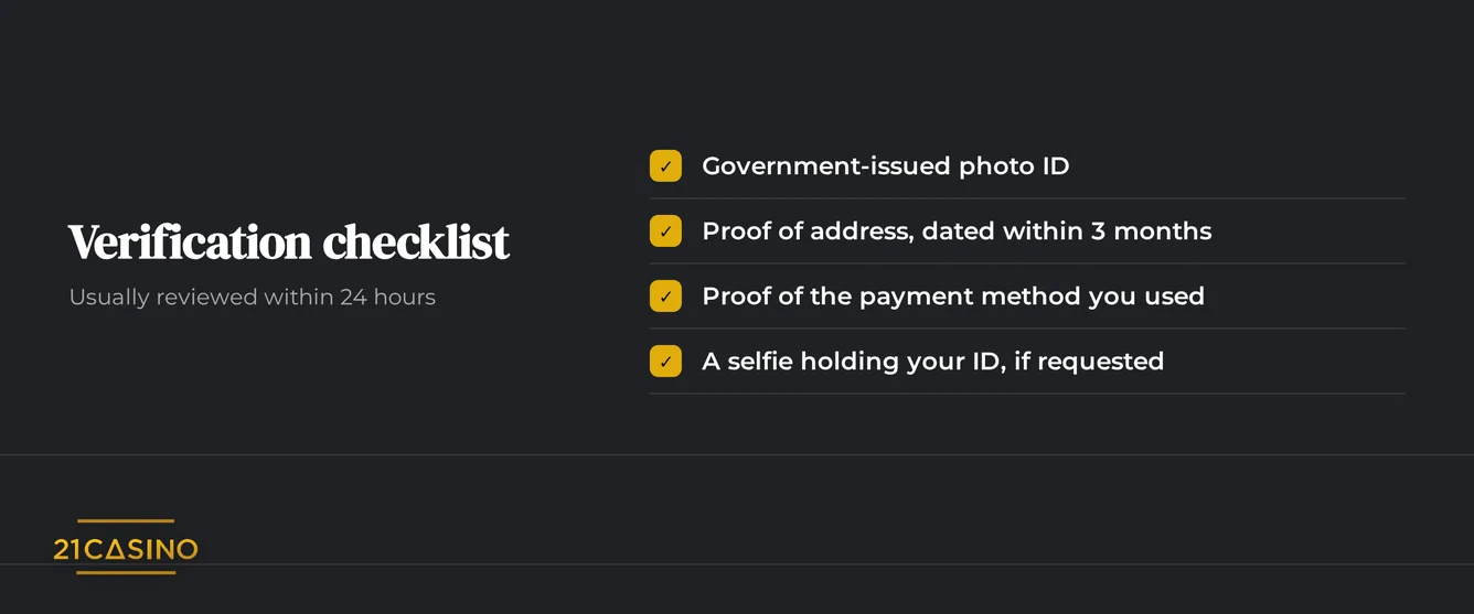 Collect verification documents checklist
