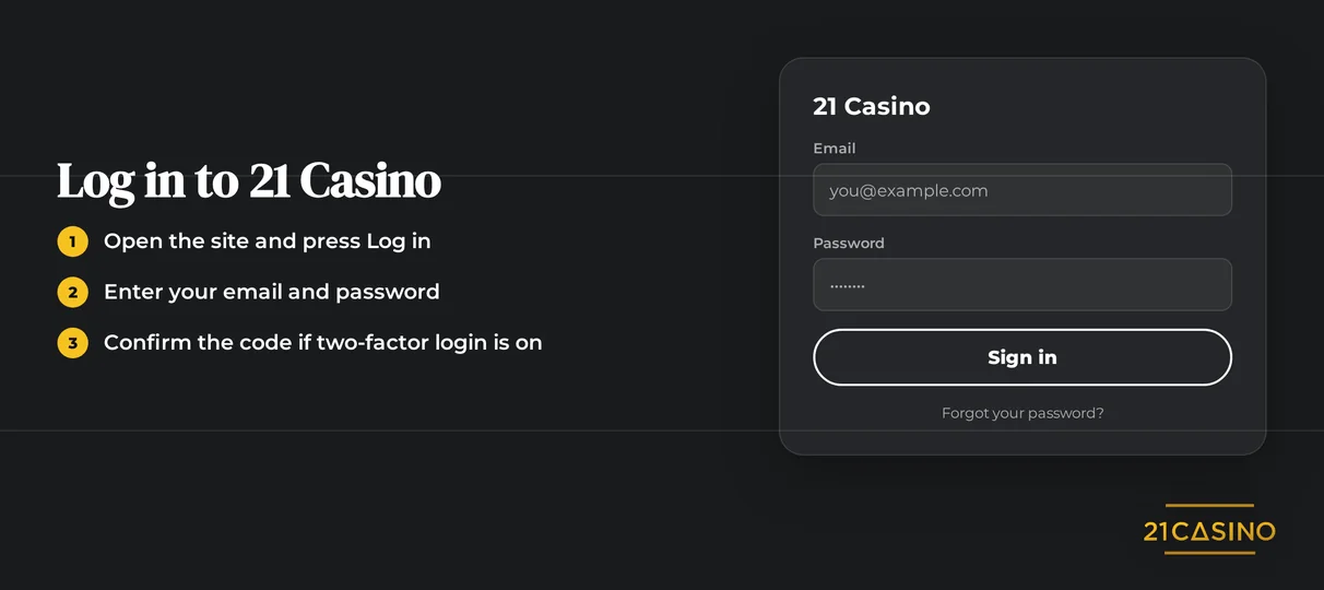 Navigate three-step sign-in form.